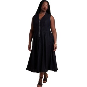 black linen dress size 20 Lio Linen Blend Dress - / Black- SizeL