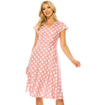 Women's Solid And Print V-neck Skater Dress