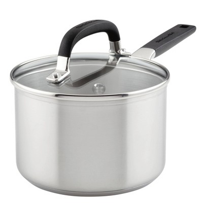 2 Handle Non-Stick Sauce Pot With Glass Lid - 2.5 Qt