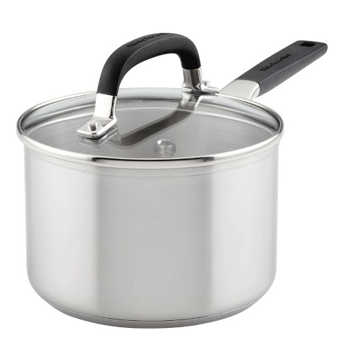 Kitchenaid 2qt Stainless Steel Saucepan With Measuring Marks Light Silver :  Target
