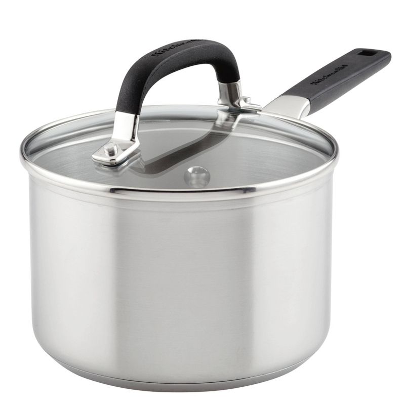 KitchenAid 2qt Stainless Steel Saucepan with Measuring Marks Light Silver, 1 of 11