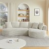 120" Modern Curved Corduroy Sectional Sofa with 2 Throw Pillows, Oversized L-Shape Sleeper Couch for Living Room or Family Lounge–The Pop Home - 2 of 4