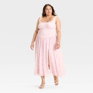 Women's Jacquard Tulle Trim Maxi A-Line Dress - Wild Fable™ - 1 of 3