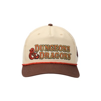 Dungeons & Dragons Red Logo Adult Tan Rope Snapback Hat