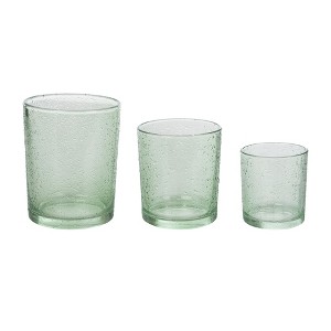 Transpac Glass Textured Candle Holder Set of 3 Home Decorations Spring - 1 of 1