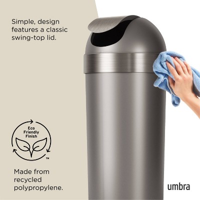 Pewter 16-Gallon Swing Top Kitchen Trash Can