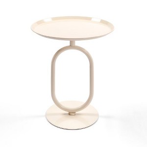 NicBex Lantern-Shaped Metal End Tables Living Room, Retro Tray Side Table with Weighted Base, Small Side Table, Round End Table, Small Coffee Table - 1 of 4