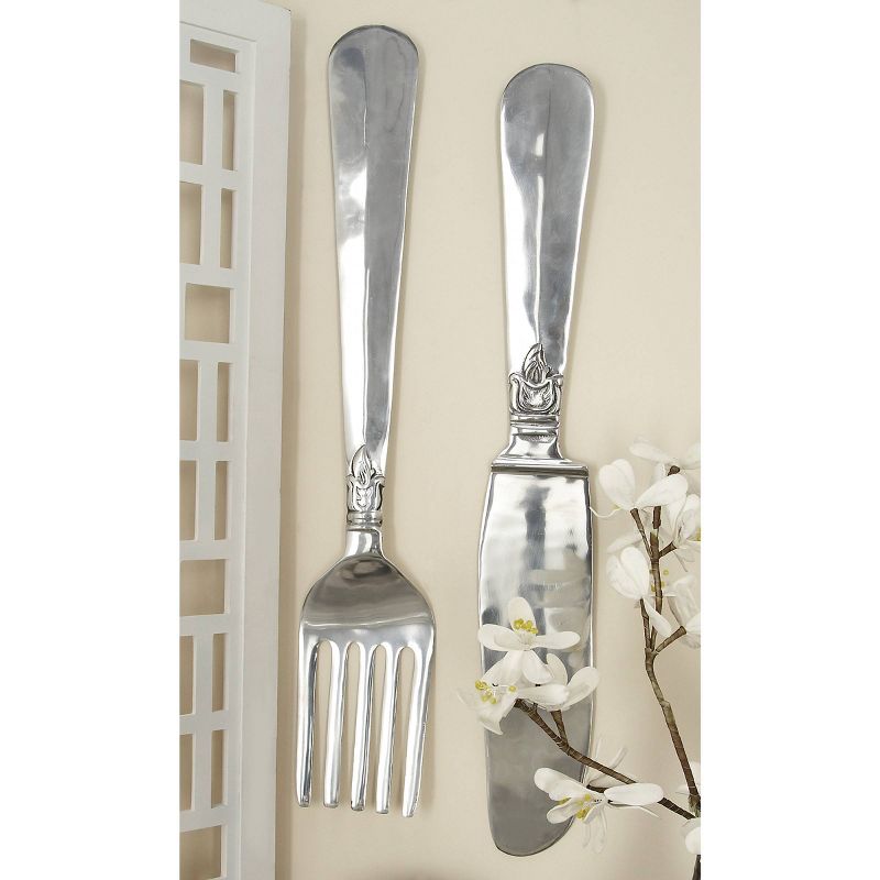 Set of 3 Aluminum Utensils Knife, Spoon and Fork Wall Decors - Olivia & May, 2 of 8
