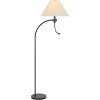 Cal Lighting 100W 3 way Ashland mini arc metal floor lamp with gooseneck 2W led reading light - 2 of 4