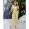 Whizmax Women's Summer Smocked Jumpsuits Casual Square Neck Short Sleeve High Waist Wide Leg Rompers with Pockets - 2 of 4