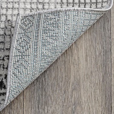 Gray Stripe Reversible Synthetic Rectangular Area Rug