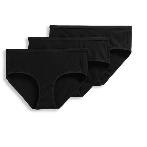Jockey Women's Organic Cotton Stretch Logo Thong - 3 Pack XL Black