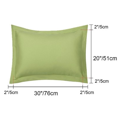Sage Green Polyester Microfiber Queen Pillowcases Set of 2