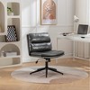 ALEXOUN Armless Swivel Office Desk Chair with Wheels & Back Upholstered - Height Adjustable,Ergonomic Task Chair for Reading Meeting Room,Office - 4 of 4