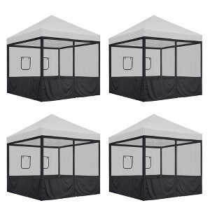 InstaHibit  16 Pcs 10 ft Pop Up Canopy Tent Half Mesh Sidewall with Window Party Canopy - 1 of 4