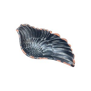 Slickblue Angel Wing Tray, Rustic White or Black Pewter Jewelry and Coin Holder for Nightstand or Dresser - 1 of 3