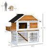 Rabbit Hutch Outdoor for 2 Rabbitsen Rabbit Cage with Flower Bed, Removable Tray, Ramp - 3 of 4