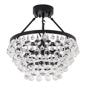 Maxax 17.5" White Crystal Cluster Flush Mount Ceiling Light, 5-Light Dimmable Glam Fixture for Living Room/Bedroom - 1 of 4