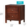 HomeStock Cherry Nightstand 25x22x17 with Two Drawers, Compact Bedside Table for Bedroom Storage and Warm Stylish Finish Accent - 2 of 4