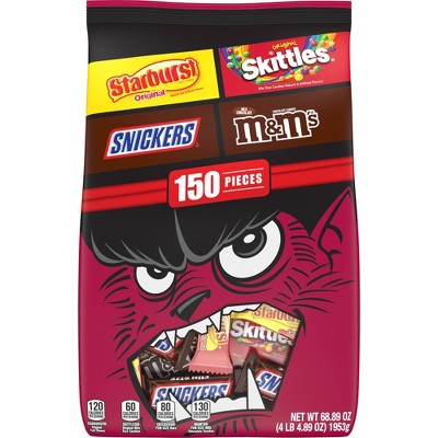 Starburst, Snickers, Skittles, M&M's Halloween Variety Bag Fun Size - 67.59oz/150ct