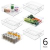mDesign Divided Storage Bin for Fridge or Pantry, Set of 6, Clear, Made in USA - 2 of 4