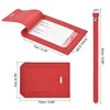 Unique Bargains Backpack PU Holders Identifier Card Luggage Tag with Strap 3 Pcs - 2 of 4