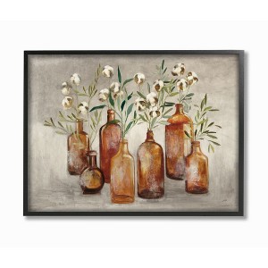 Stupell Industries Country Cotton Flower Stems in Glasses Brown Tan Painting - 1 of 4