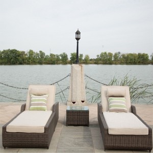 Moda Furnishings Outdoor Wicker Aluminum Reclining Chaise Lounge with Cushion - 1 of 4