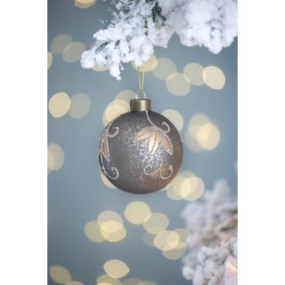 Syemin Decorative Objects Christmas Ball Ornaments Glass Decorative Hang Ball Christmas Tree Ornaments for Decorations Set of 12, Silver, 3"*3"*3"
