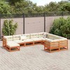 vidaXL Outdoor Patio Sofa Set - 10 Piece Modular Pine Wood Furniture with Cushions, Weather-Resistant for Garden/Terrace - 3 of 4