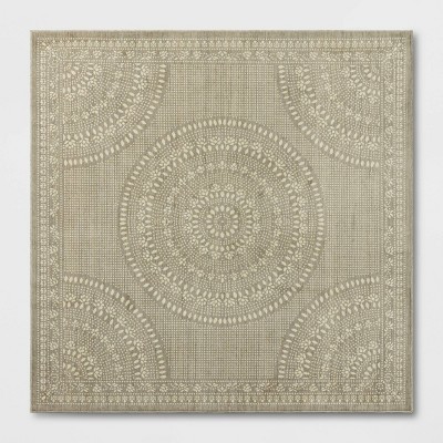 8'x8' Square Butterfield Woven Novelty Area Rug Tan - Threshold™ : Target