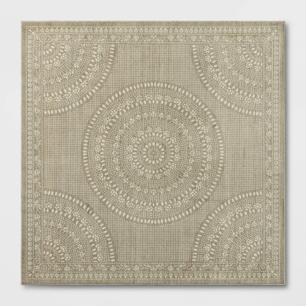 8'x8' Square Butterfield Woven Novelty Area Rug Tan - Threshold™