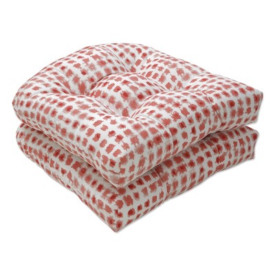 2pc 19" x 19" Outdoor/Indoor Alauda Seat Cushion Coral Isle Red - Pillow Perfect