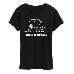 Women's - Peanuts - Snoopy Take A Break Short Sleeve Graphic T-Shirt - 1 of 4