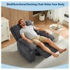 Rocking Recliner Chair,360° Swivel Rocker Chair for Living Room,Upholstered Fabric Glider Nursery Chair with Side Pockets - 4 of 4