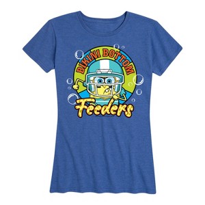 Women's - SpongeBob SquarePants - Bikini Bottom Feeders Football Short Sleeve Graphic T-Shirt - 1 of 4
