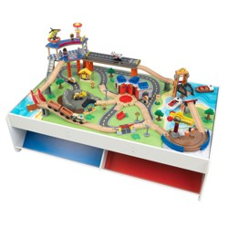 Spielzeug Colorful Metropolis Train Set And Table Trundle Drawer