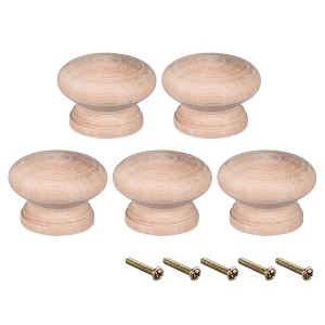 Unique Bargains Wood DIY Corrosion-Resistant Dressing Table Cabinet Knob 5 Pcs - 1 of 4