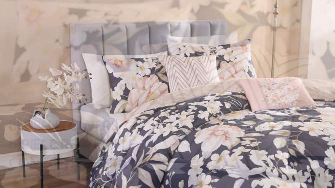 Bebejan Blush Flowers 100% Cotton 5-Piece Reversible Comforter Set, 2 of 10, play video