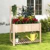 Tangkula Raised Garden Bed with Trellis 48x23x63 Inch Elevated Planter Box with Bed Liner Bottom Storage Shelf - image 4 of 4