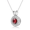 Guili Rhodium Plated Sterling Silver Round Bezel Pendant with Sparkling Cubic Zirconia for a Dazzling Look, Perfect for Day and Night Wear - 2 of 4