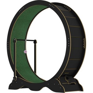 122 cm large cat treadmill with removable mat & lock, wooden cat exercise wheel, for cats' health and entertainment, up to 20 kg - 1 of 4