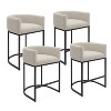 Vatros Upholstered Counter Stool with Metal Frame - 3 of 4