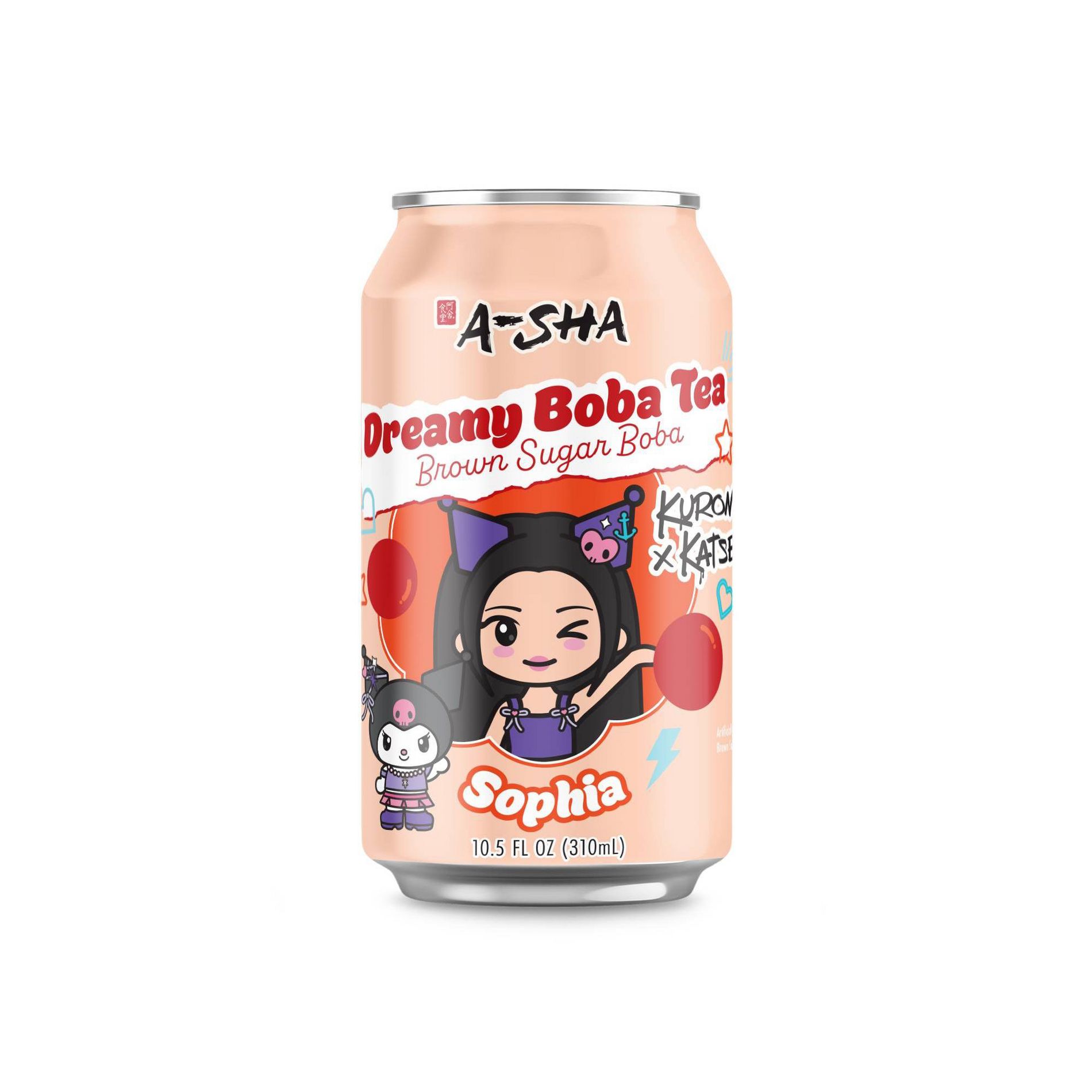 A-Sha Kuromi x Katseye RTD Dreamy Boba Tea Brown Sugar - 10.5 fl oz