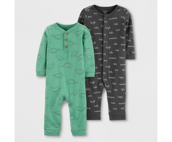 Baby Boys' 2pk Jumpsuits - Just One You&#174; made by carter's Green/Gray 9M