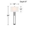 Possini Euro Design Ventano Modern Wall Lamps Set of 2 Black Plug-In 16" Fixture White Linen Fabric Shades for Bedroom Mirror - 4 of 4