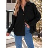 Clearlove Womens Waffle Knit Long Sleeve Button Down Shirts Casual Lightweight Shacket Dressy Blouses Tops - 2 of 4