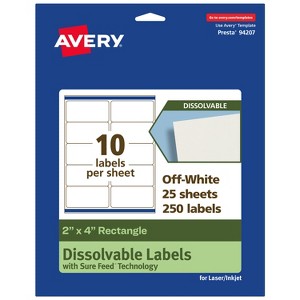 Avery Dissolvable Labels, 2" x 4" Rectangle - 1 of 4