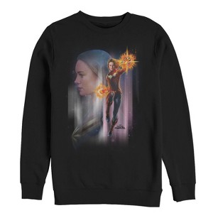 Men's Marvel Captain Marvel Galactic Profile Sweatshirt - 1 of 3