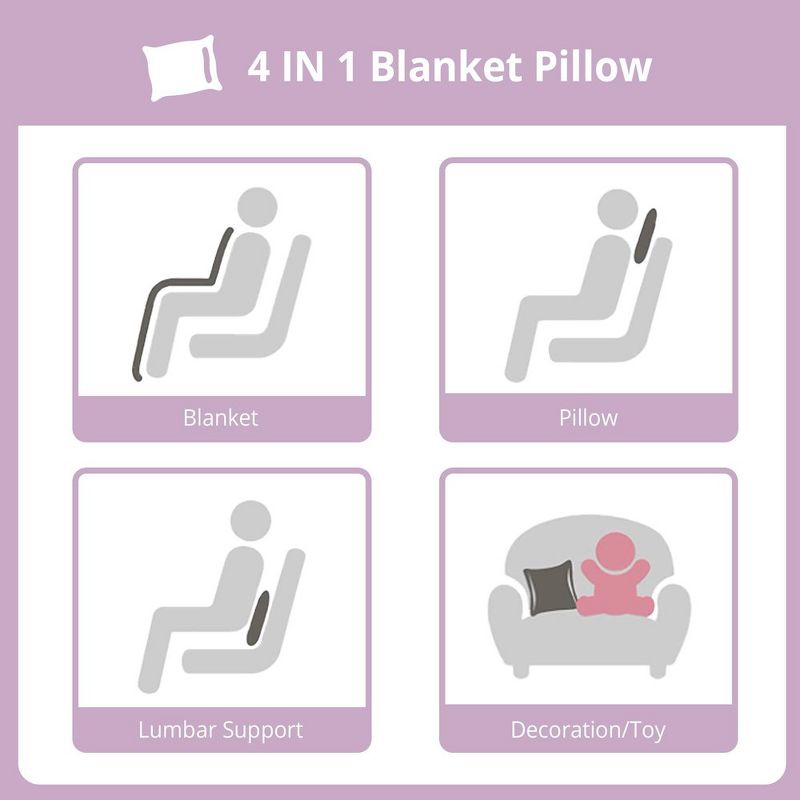 Peace Nest 2-in-1 Packable Throw Blanket - Foldable Pillow with Zipper Closure, 2 of 8